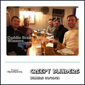 Premier SpeedQuizzing winners 30/09/21, Creepy Blinders