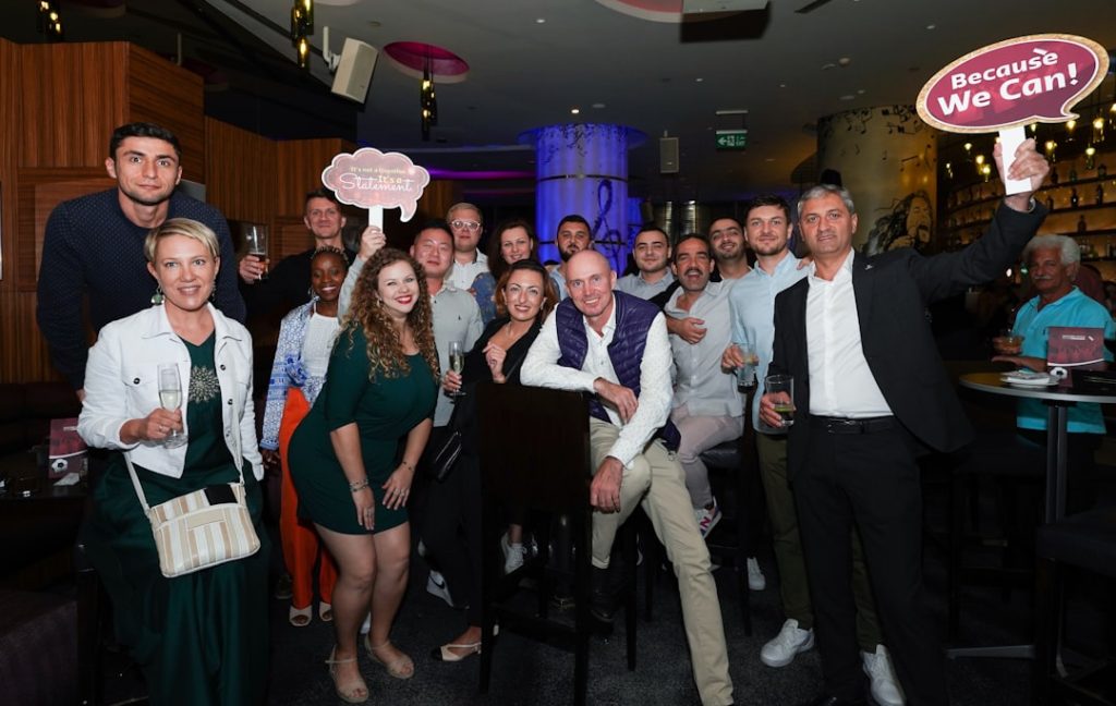 A team enjoying a corporate quiz night