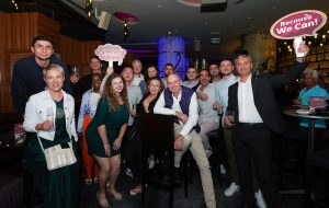 A team enjoying a corporate quiz night